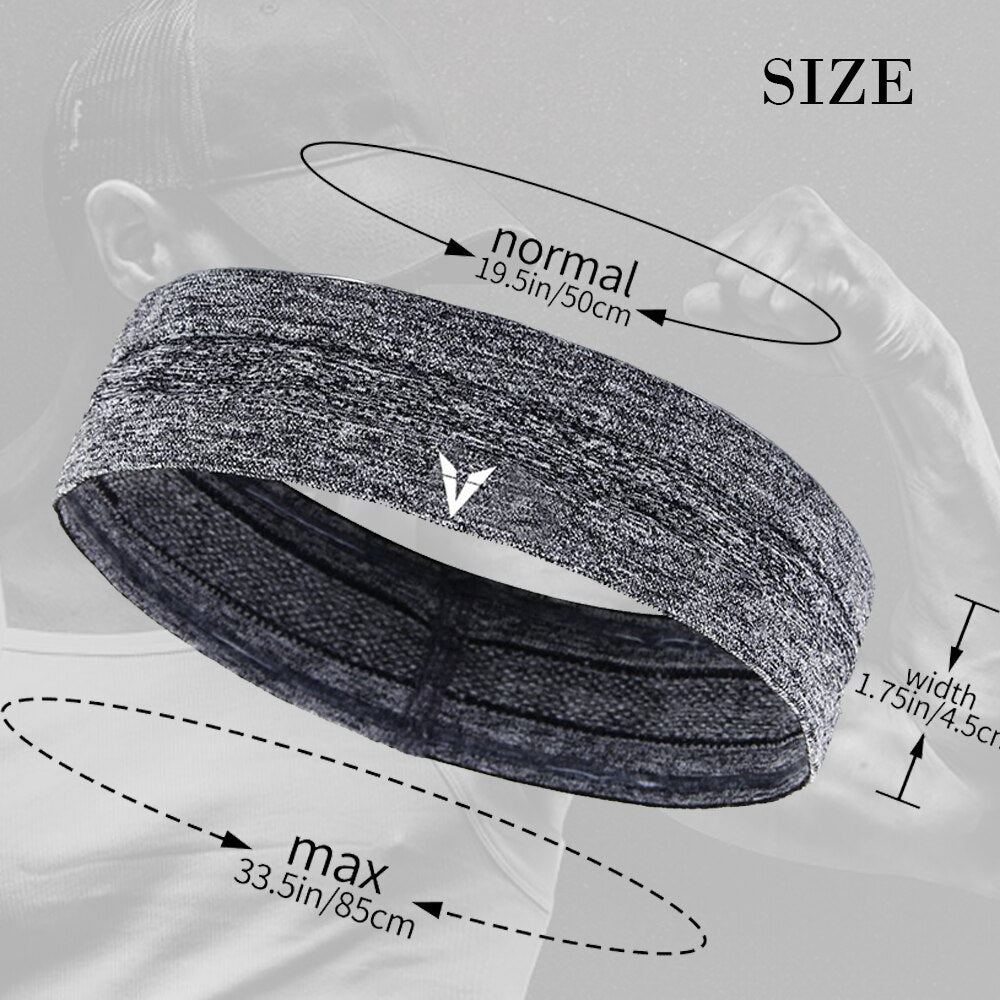 Veidoorn 1pcs Sweatband Moisture-Wicking Breathable Men Women Sports Elastic Headband for Fitness gym Running sport basketball