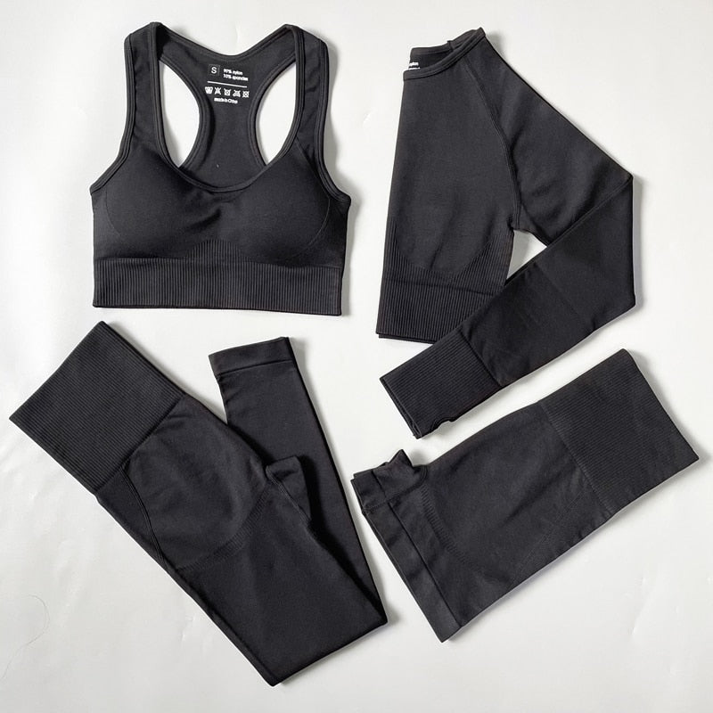 2/3/4pcs Seamless Yoga Set Women Gym Clothes Sportswear Yoga Suits for Fitness Gym Set Underwear Tracksuits Leggings Sports Bra
