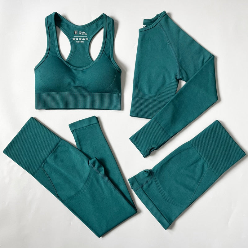 2/3/4pcs Seamless Yoga Set Women Gym Clothes Sportswear Yoga Suits for Fitness Gym Set Underwear Tracksuits Leggings Sports Bra