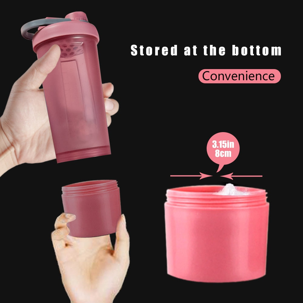 Woman Sport Whey Protein Shaker Bottle Water Bottle Girl BPA Free Leak Proof Gym Fitness Training Sport Nutrition Bottle