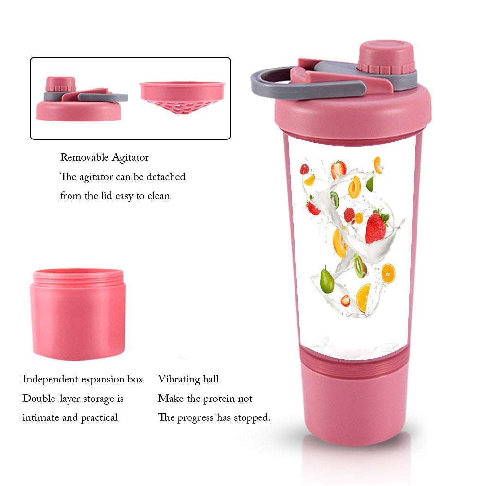 Woman Sport Whey Protein Shaker Bottle Water Bottle Girl BPA Free Leak Proof Gym Fitness Training Sport Nutrition Bottle