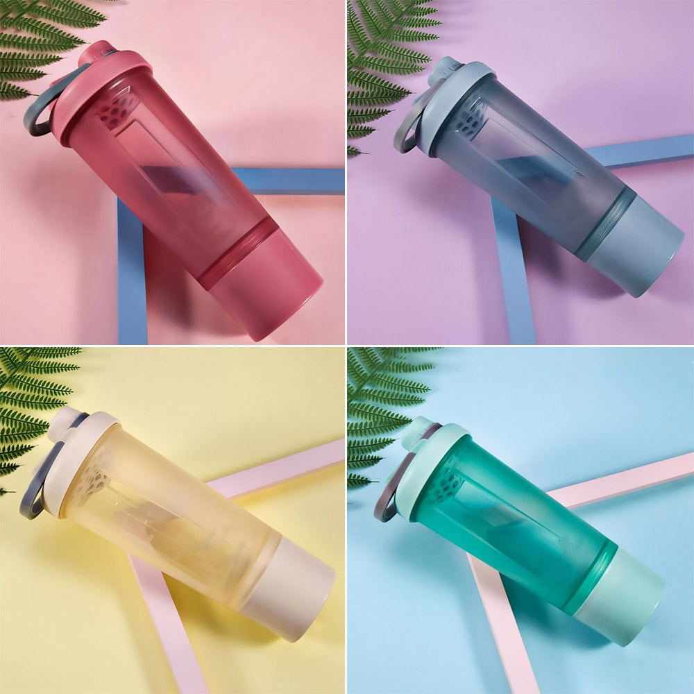 Woman Sport Whey Protein Shaker Bottle Water Bottle Girl BPA Free Leak Proof Gym Fitness Training Sport Nutrition Bottle