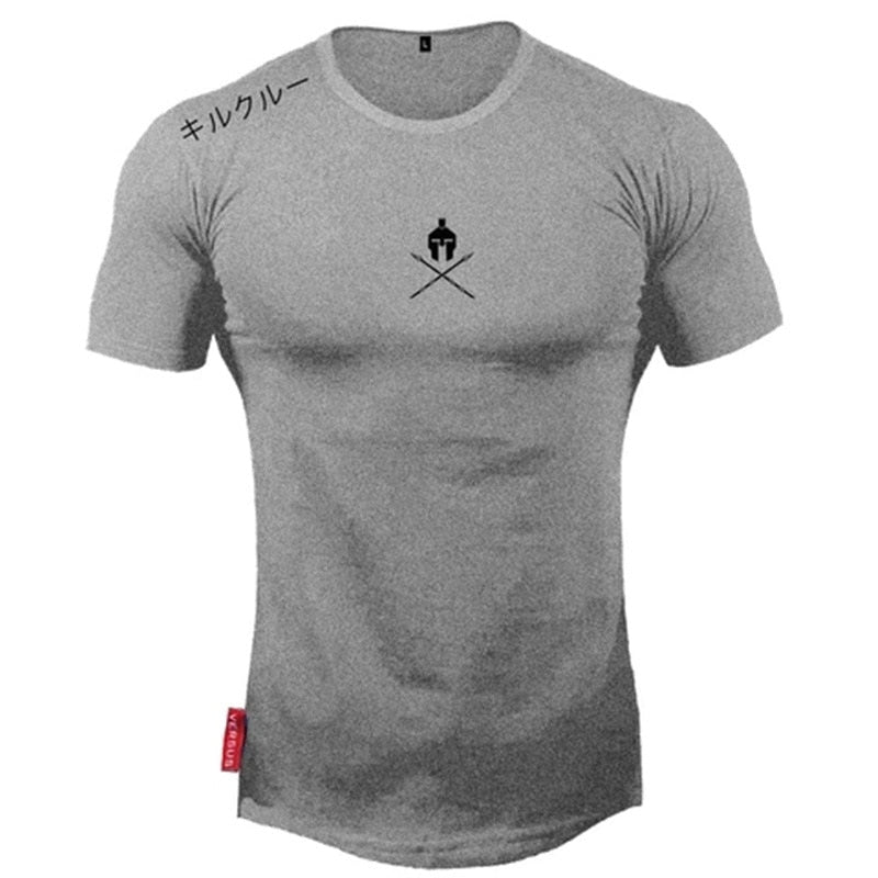 Men T Shirts Fashion Summer Bodybuilding Letter Printed Tshirt Men GYM Fitness Workout O-Neck Show Muscle