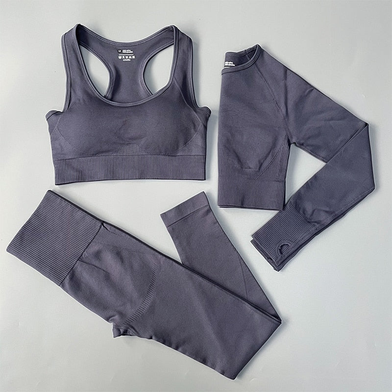 2/3/4pcs Seamless Yoga Set Women Gym Clothes Sportswear Yoga Suits for Fitness Gym Set Underwear Tracksuits Leggings Sports Bra