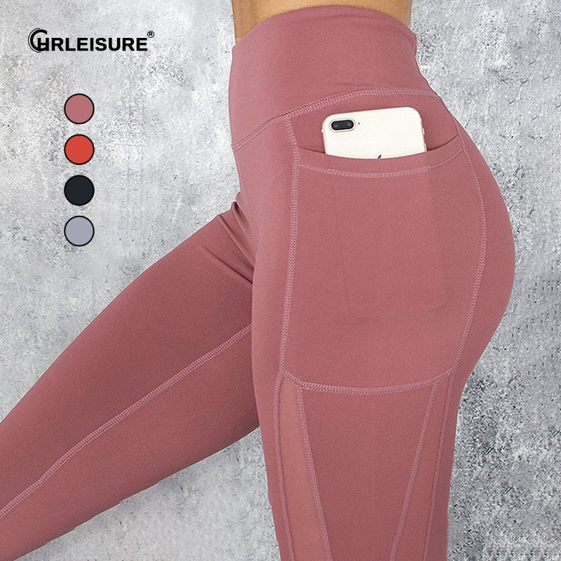 CHRLEISURE Pocket Sports Leggings Women Mesh Splicing Quick Dry Pants –  GYMBUILDS